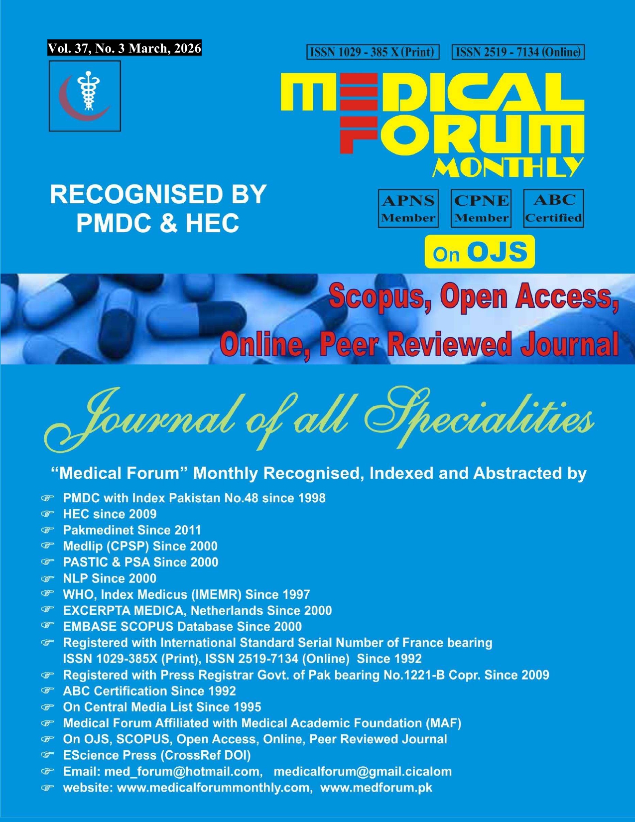 					View Vol. 37 No. 3 (2026): Medical Forum Monthly
				