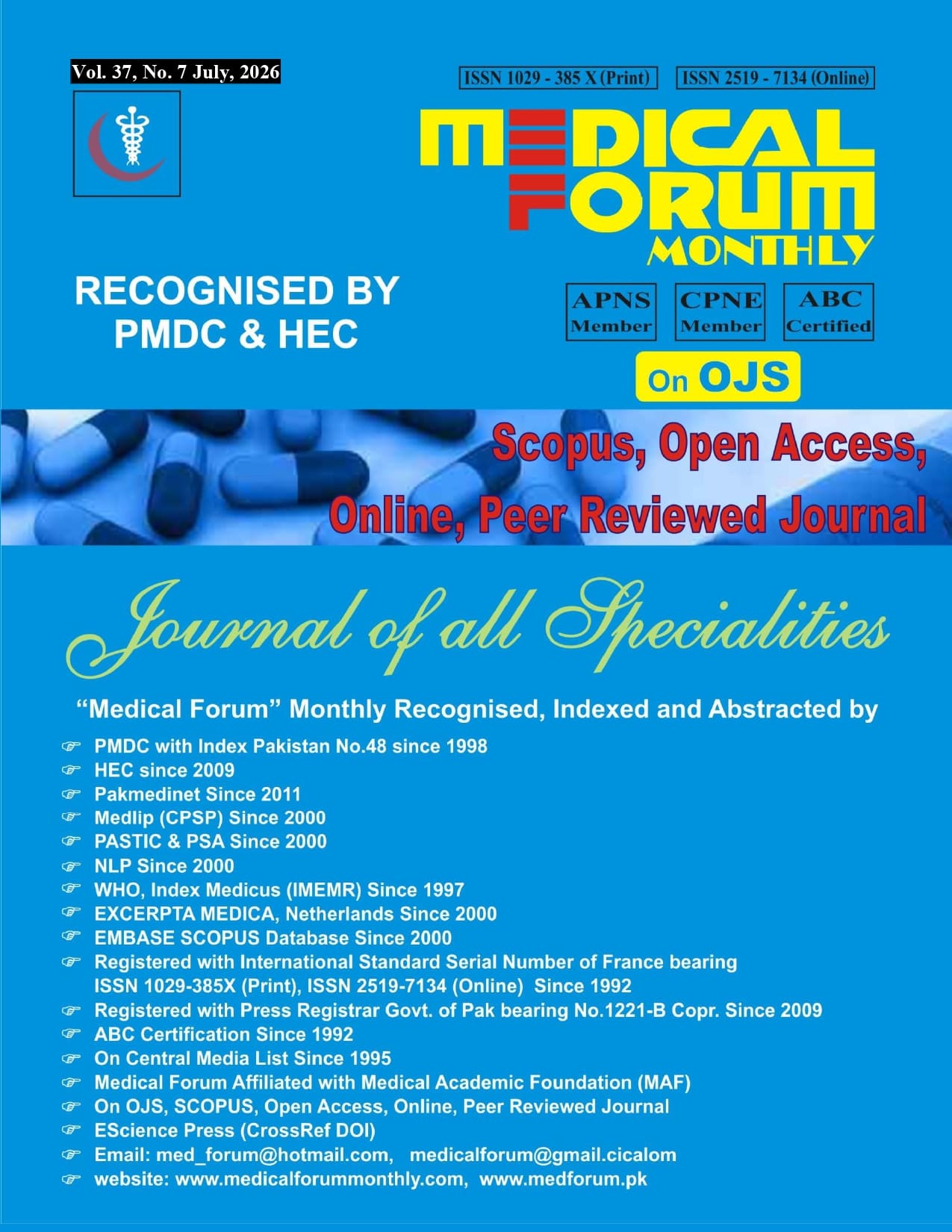 					View Vol. 37 No. 7 (2026): Medical Forum Monthly
				